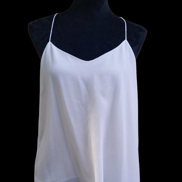 Tibi Tops - Tibi New York White Sheer Tank Sz L flowy Summer Festival Boho Strappy Cami